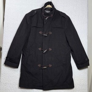 (C4) VTG Canadian Cardinal,Men'Wool broum coat with high collar antler buttons,M